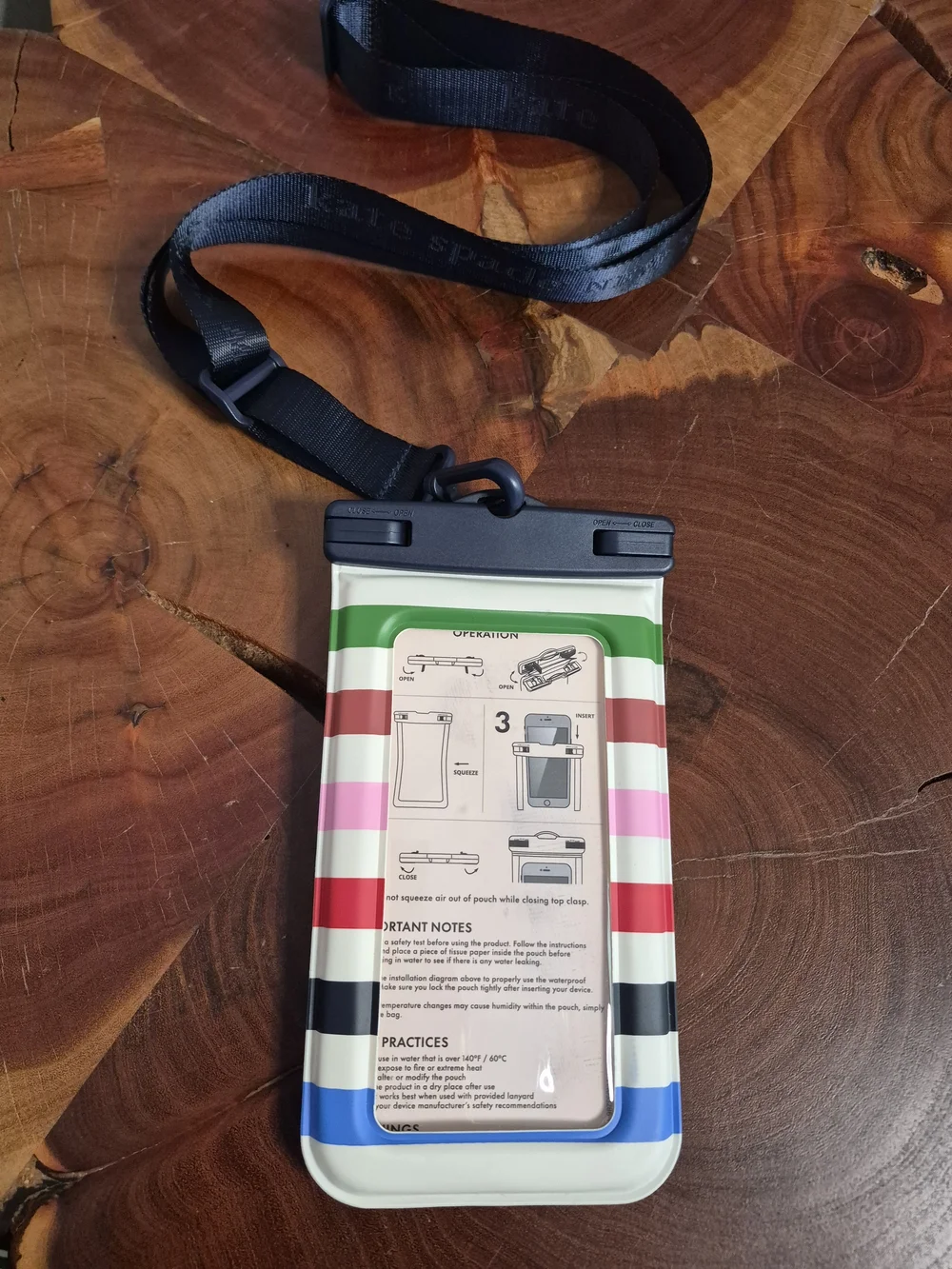 kate spade New York Multi Striped Waterproof Phone Pouch